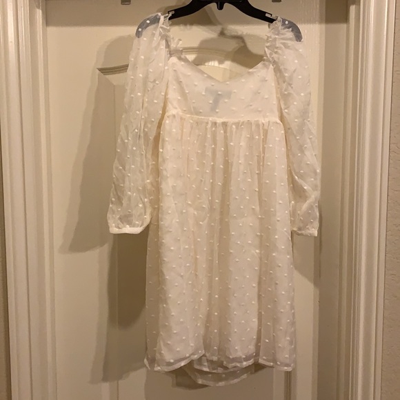 🆕 ModCloth White Babydoll Dress size Large - Picture 11 of 13